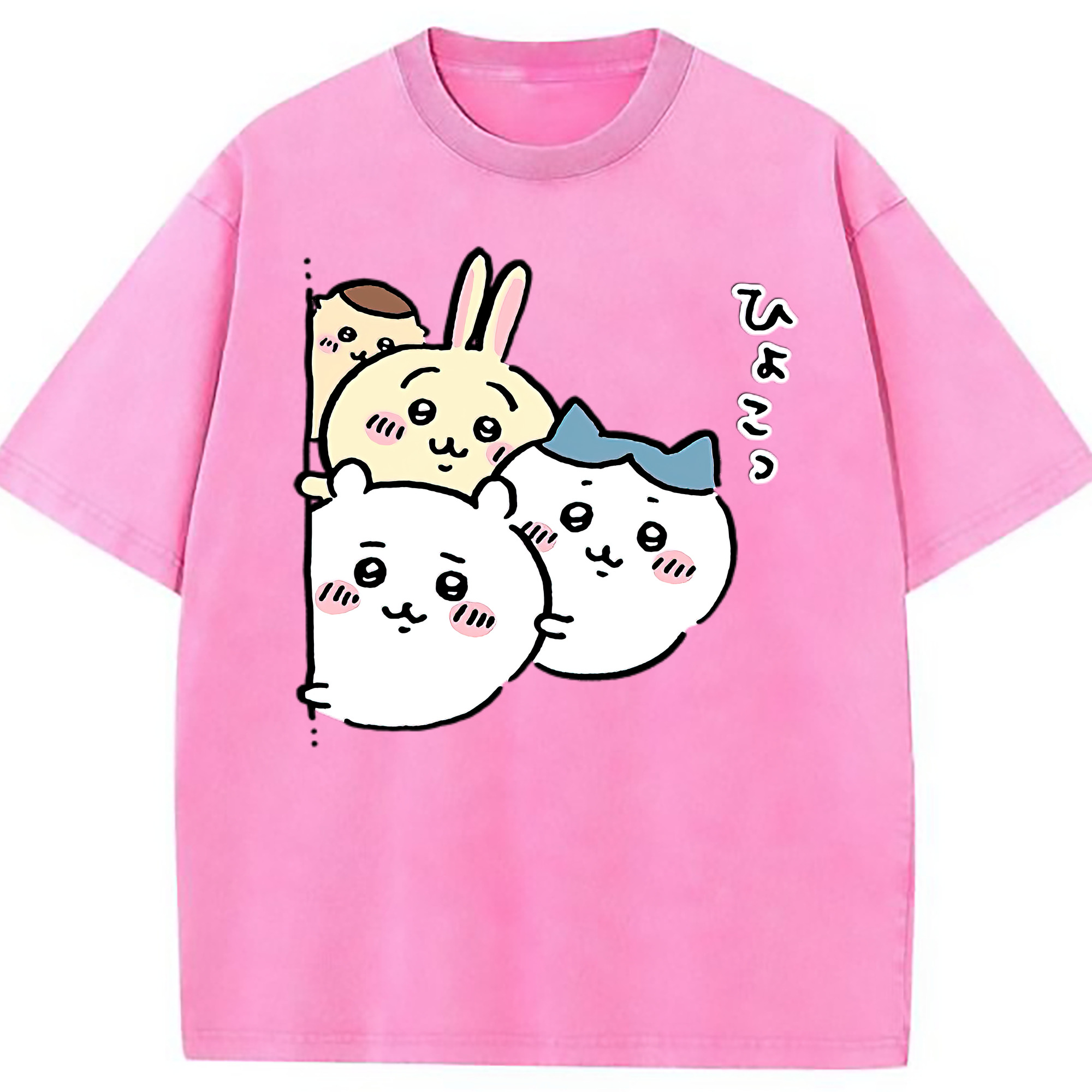 （画像用） ちいかわ ちいかわ Chii-kawa chiikawa 綿100% ヴィンテージ風 半袖Tシャツ（フロントプリント）